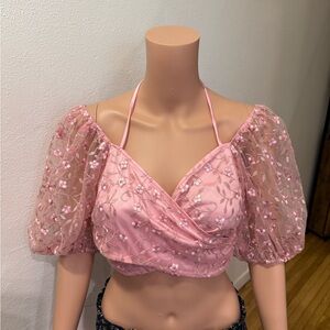 Pink Floral Women's Top